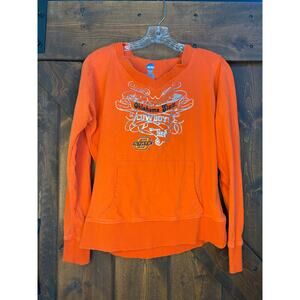 NCAA women’s large Oklahoma State Cowboys orange hooded shirt
